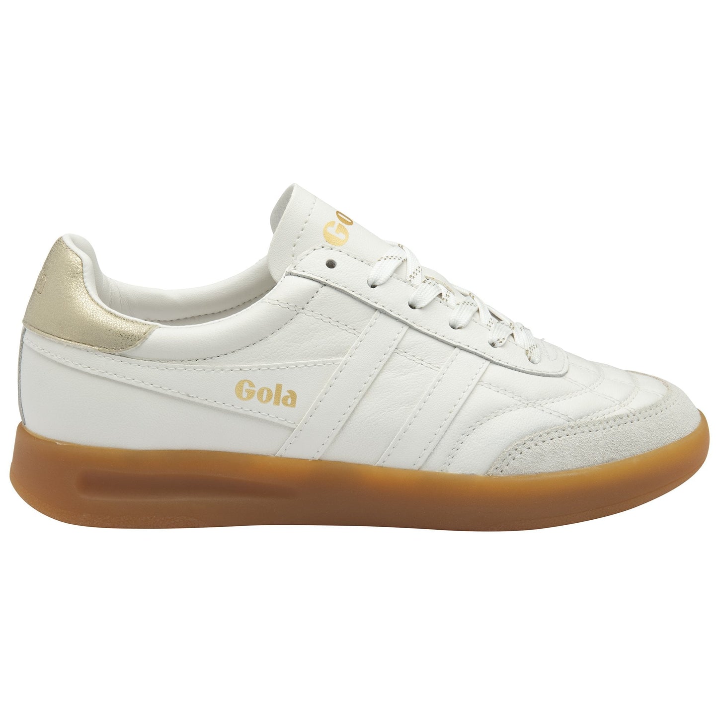 GOLA|SNEAKER MUJER | Stadia leather WHITE/GOLD/GUM CLB785|WGG