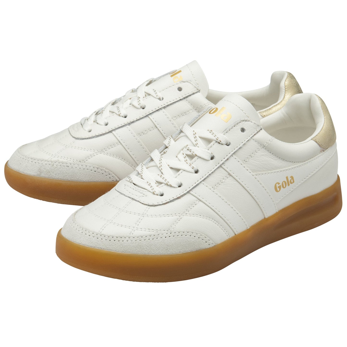 GOLA|SNEAKER MUJER | Stadia leather WHITE/GOLD/GUM CLB785|WGG