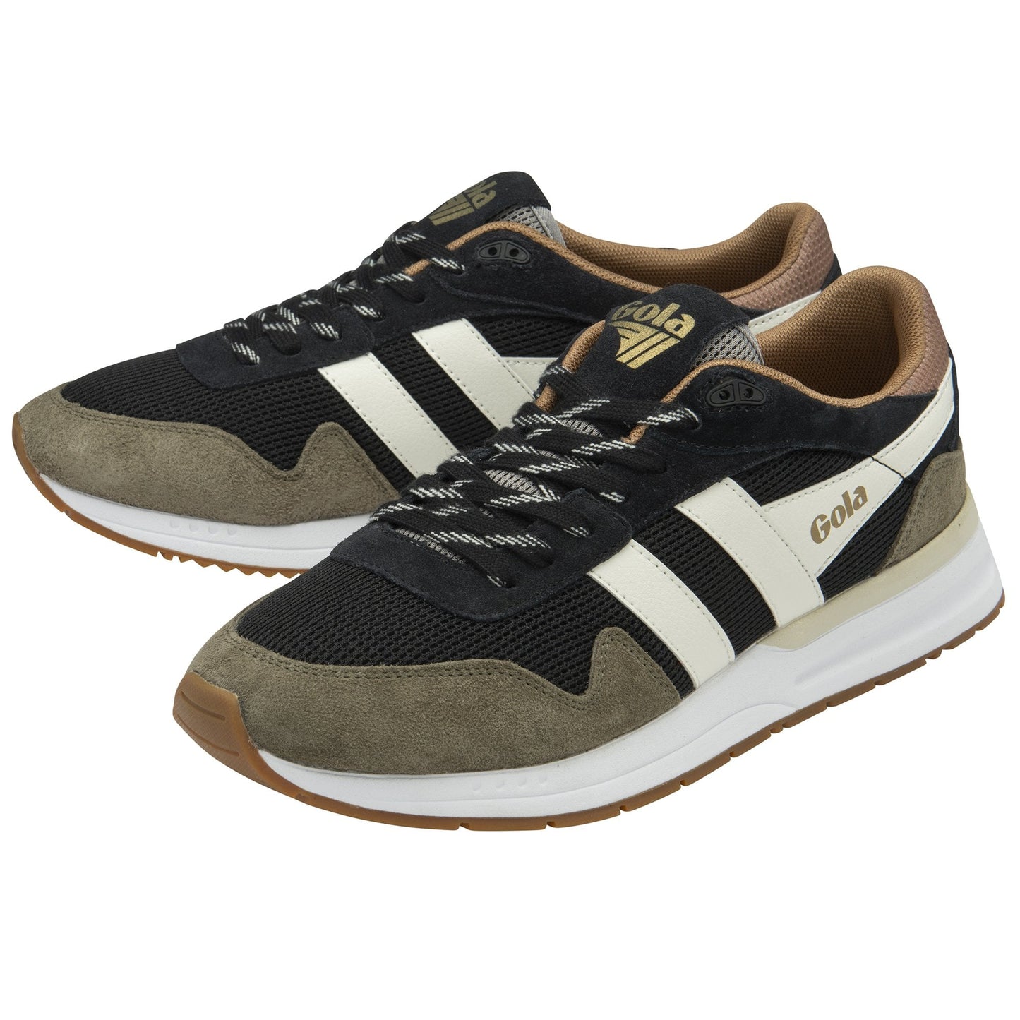 GOLA|SNEAKER HOMBRE| Delta BLACK/KHAKI/OFF WHITE CMB780|BKOW