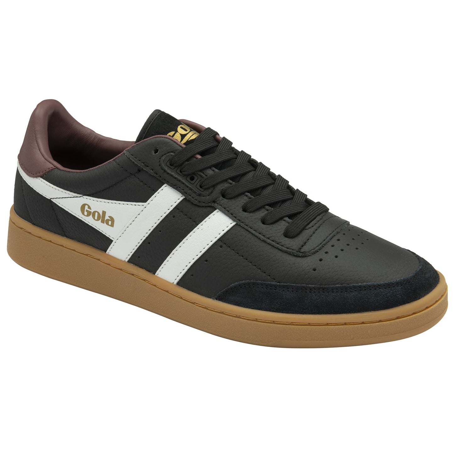 GOLA | MEN'S SNEAKERS | CONTACT-LEATHER-CMB261 BLACK/WHITE/BURGUNDY