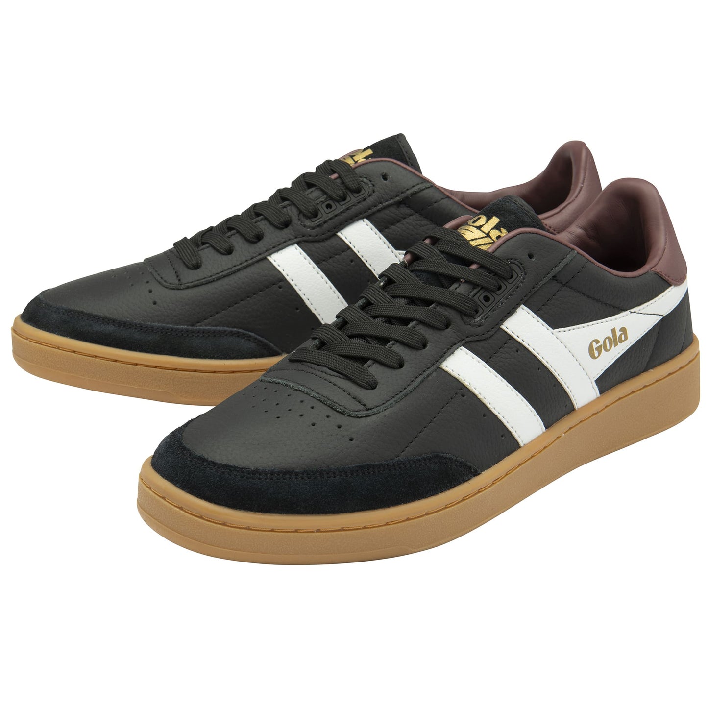 GOLA | MEN'S SNEAKERS | CONTACT-LEATHER-CMB261 BLACK/WHITE/BURGUNDY
