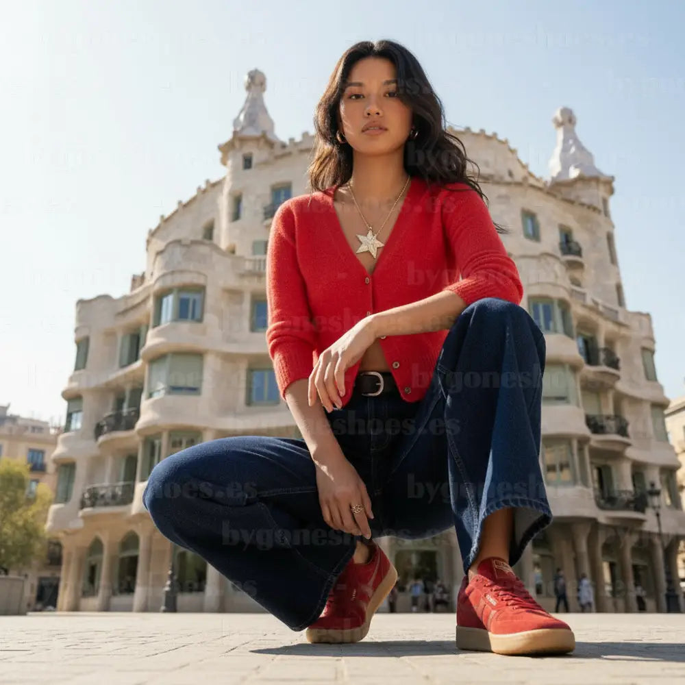 GOLA| SNEAKER MUJER| Hawk suede RED/GUM CLB571|REGU SNEAKERS