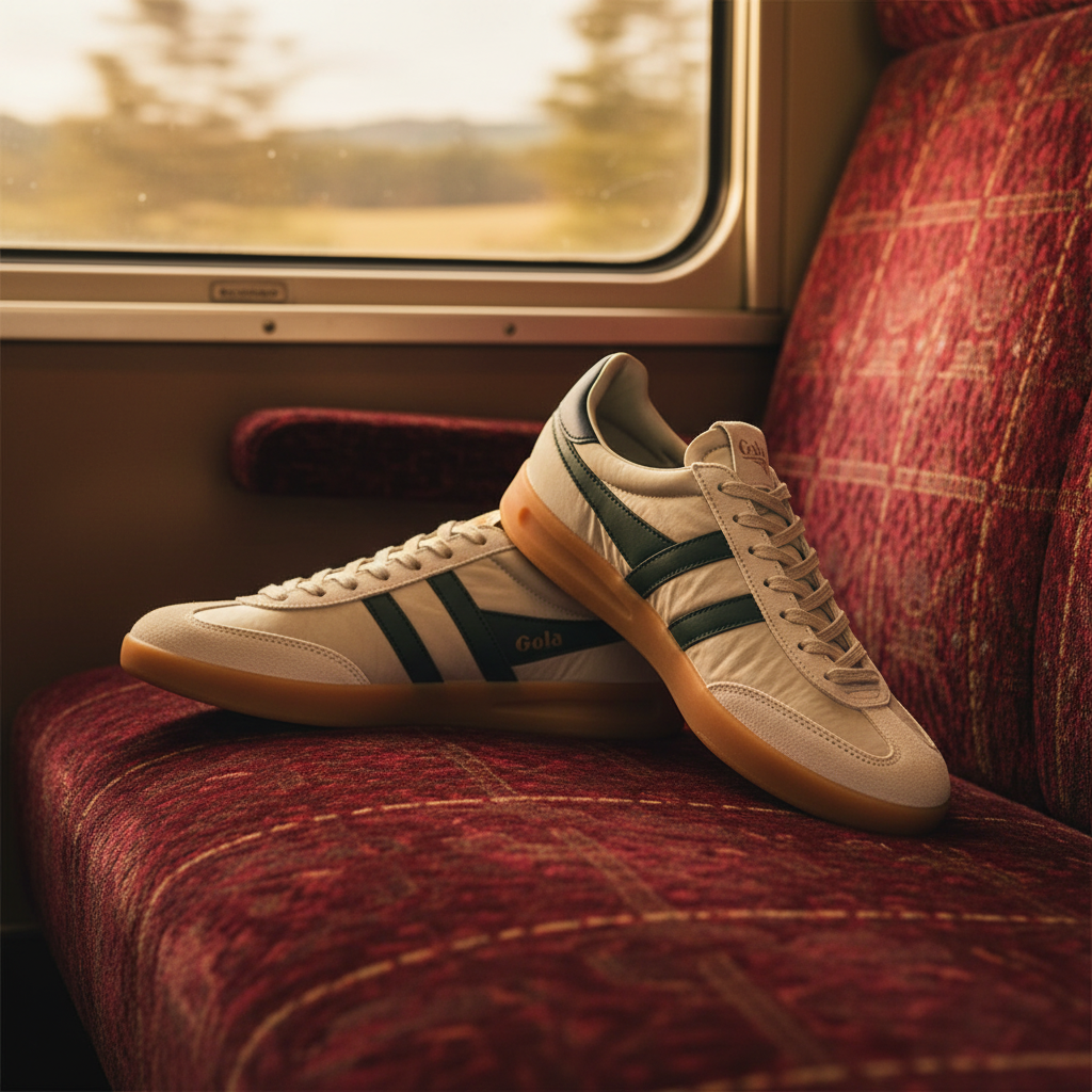 Cyclone beige asientos rojos terciopelo tren