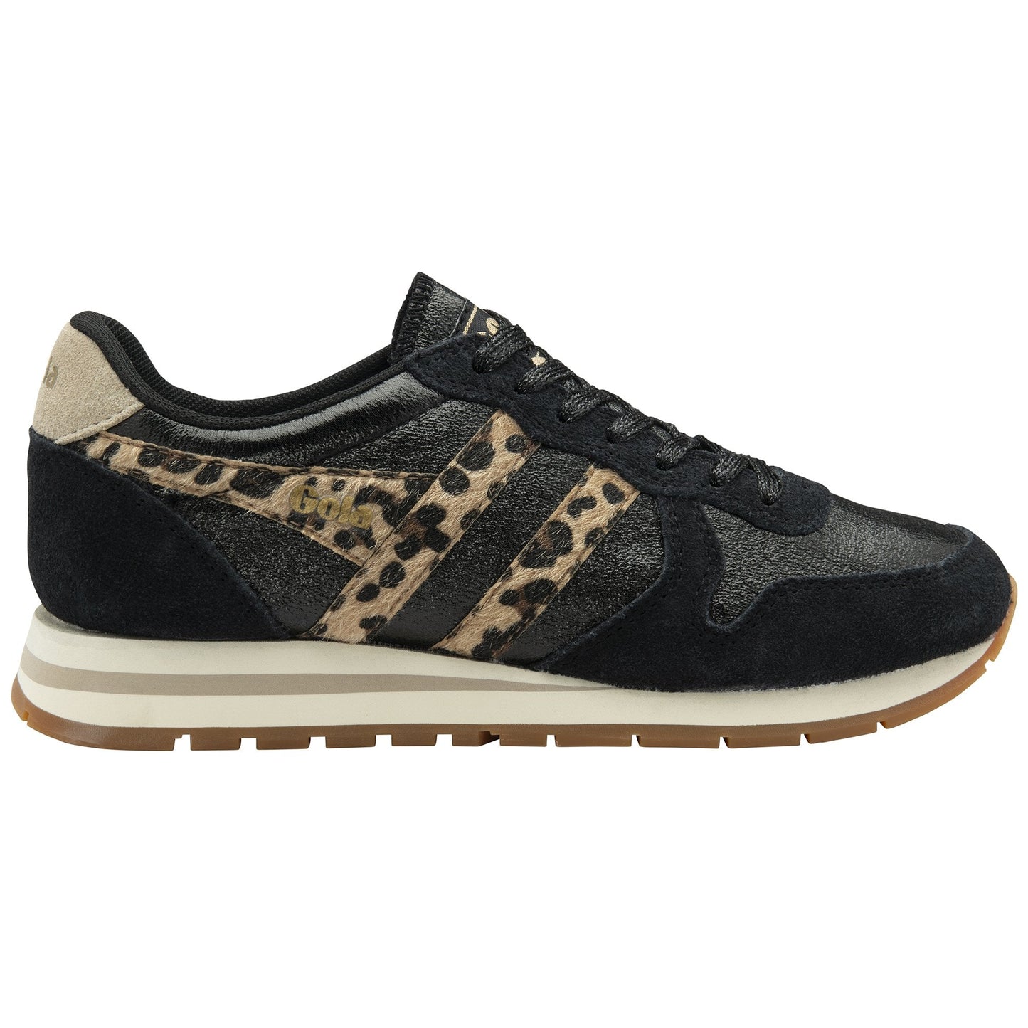 GOLA|SNEAKERS MUJER| Daytona blaze BLACK/LEOPARD/BONE CLB852|BLB