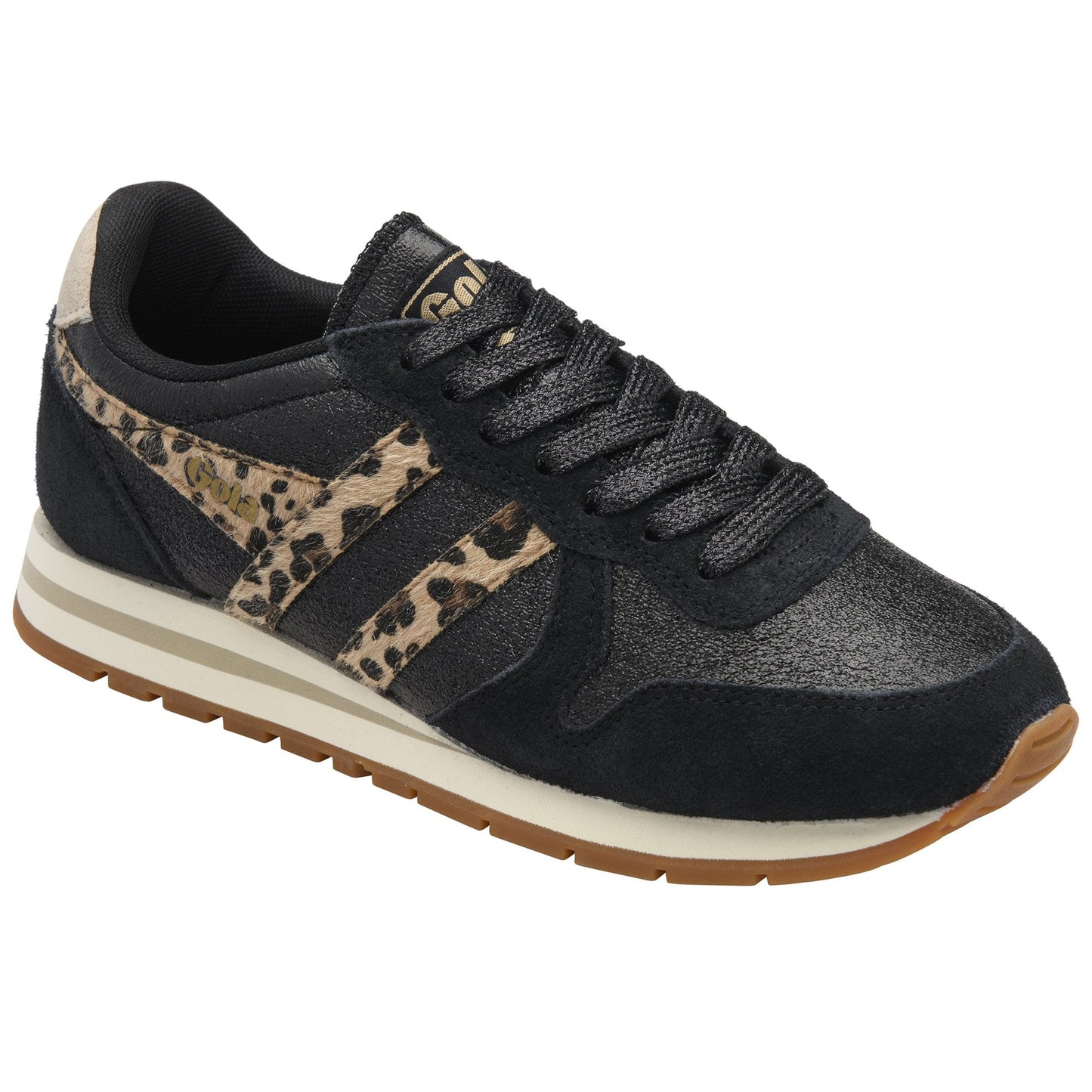 GOLA|SNEAKERS MUJER| Daytona blaze BLACK/LEOPARD/BONE CLB852|BLB
