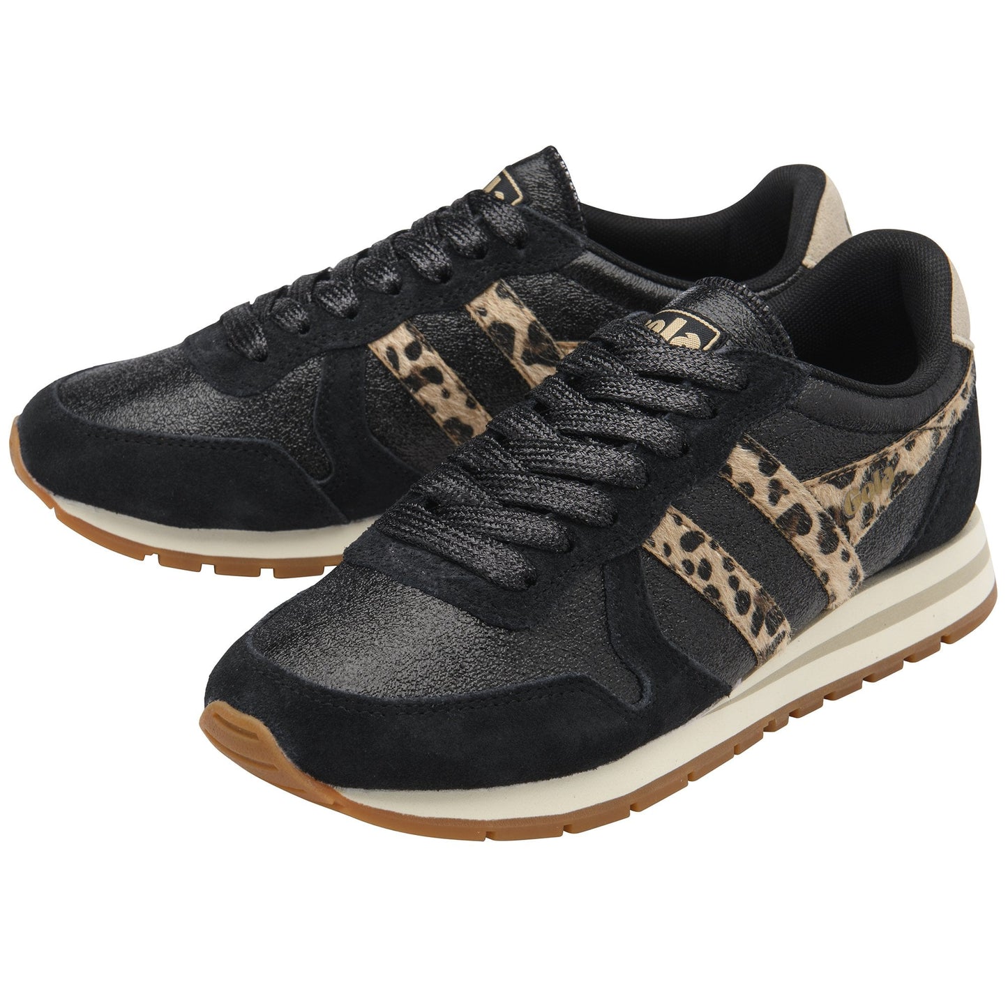 GOLA|SNEAKERS MUJER| Daytona blaze BLACK/LEOPARD/BONE CLB852|BLB