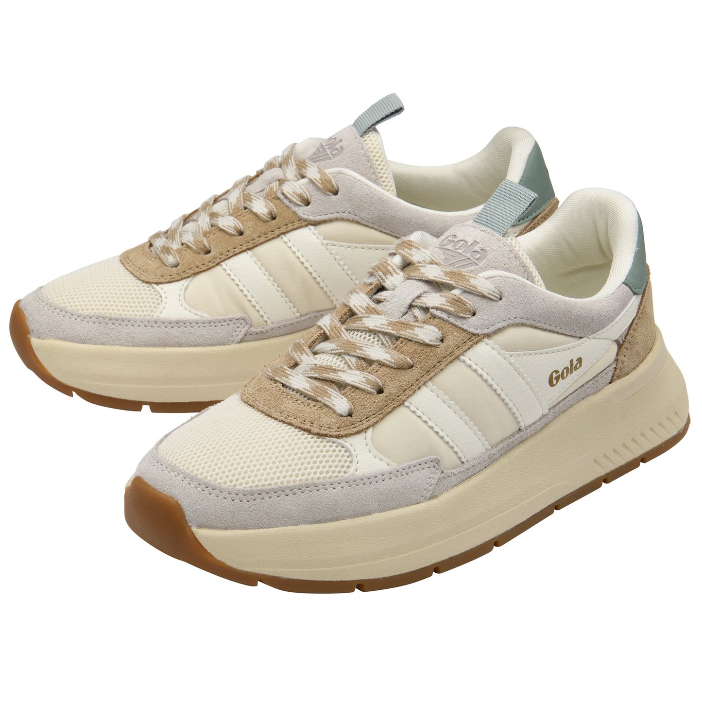 GOLA|SNEAKERS MUJER| Phoenix OFFWHITE/LIGHTCARAMEL/GREENMIST CLB778|OWCGM