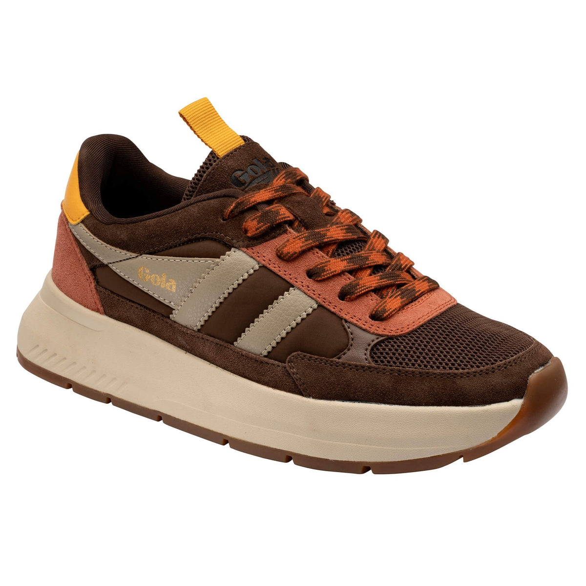 GOLA | SNEAKERS MUJER | Phoenix DARK BROWN/ORANGE SPICE/GUM CLB778|DBOSG