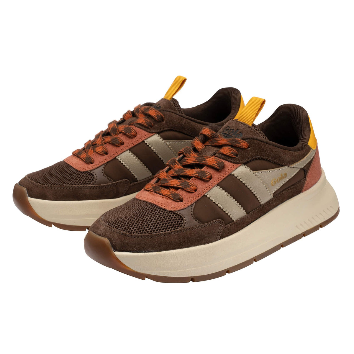 GOLA | SNEAKERS MUJER | Phoenix DARK BROWN/ORANGE SPICE/GUM CLB778|DBOSG