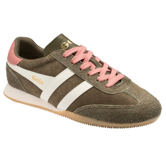 GOLA|SNEAKERS MUJER| Sprinter suede KHAKI/OFF WHITE/CORAL PINK CLB912|KOWCP