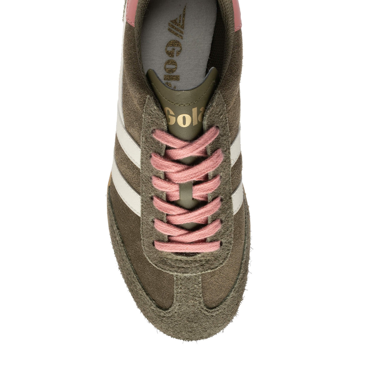 GOLA|SNEAKERS MUJER| Sprinter suede KHAKI/OFF WHITE/CORAL PINK CLB912|KOWCP