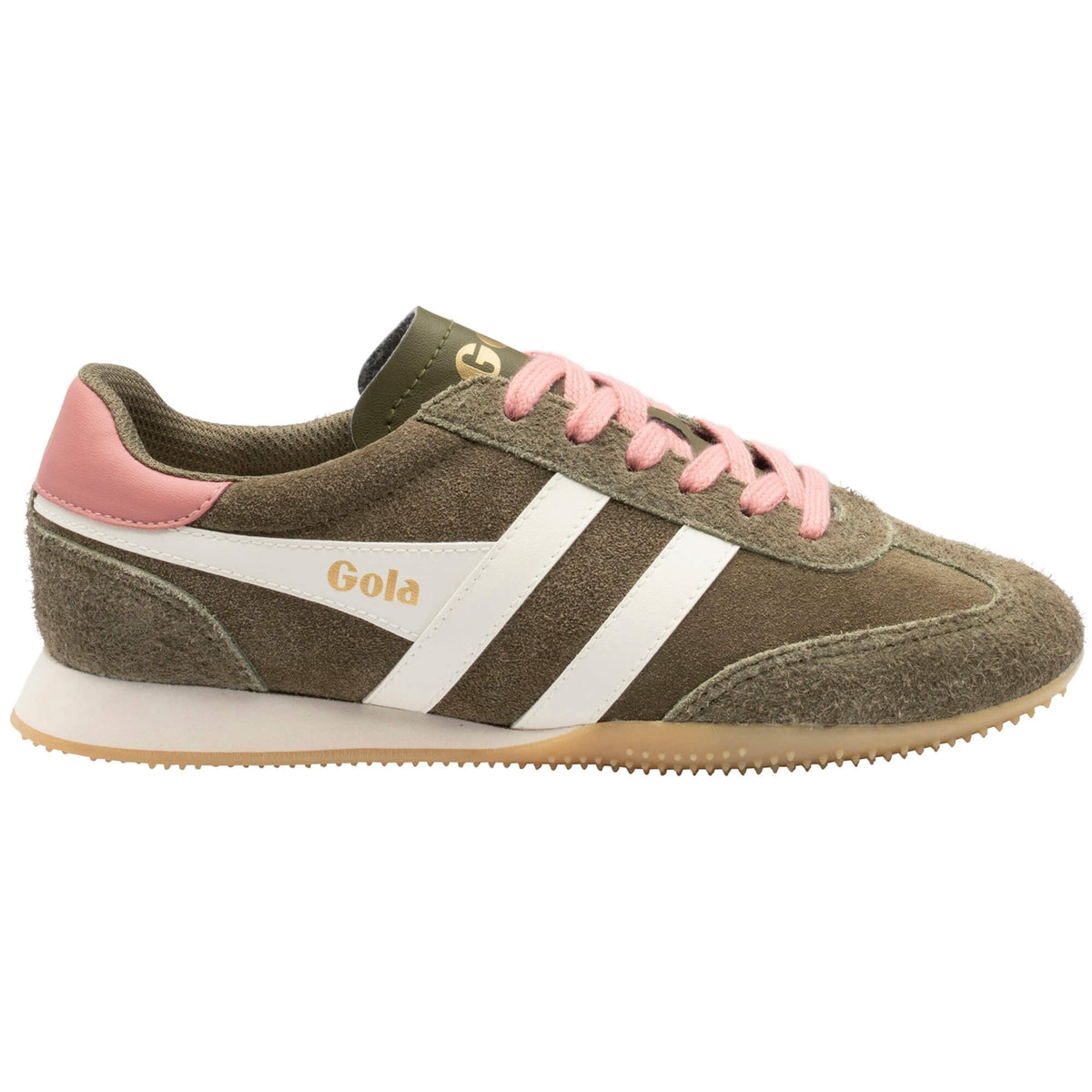 GOLA|SNEAKERS MUJER| Sprinter suede KHAKI/OFF WHITE/CORAL PINK CLB912|KOWCP