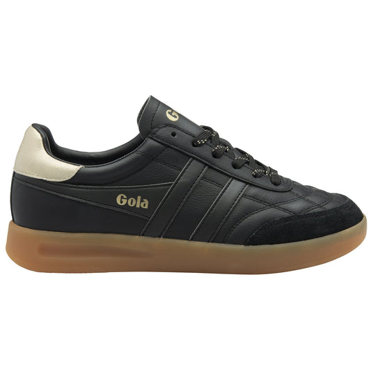 GOLA|SNEAKERS MUEJR|STADIA LEATHER-BLACK/GOLD/GUM CLB785|BGG