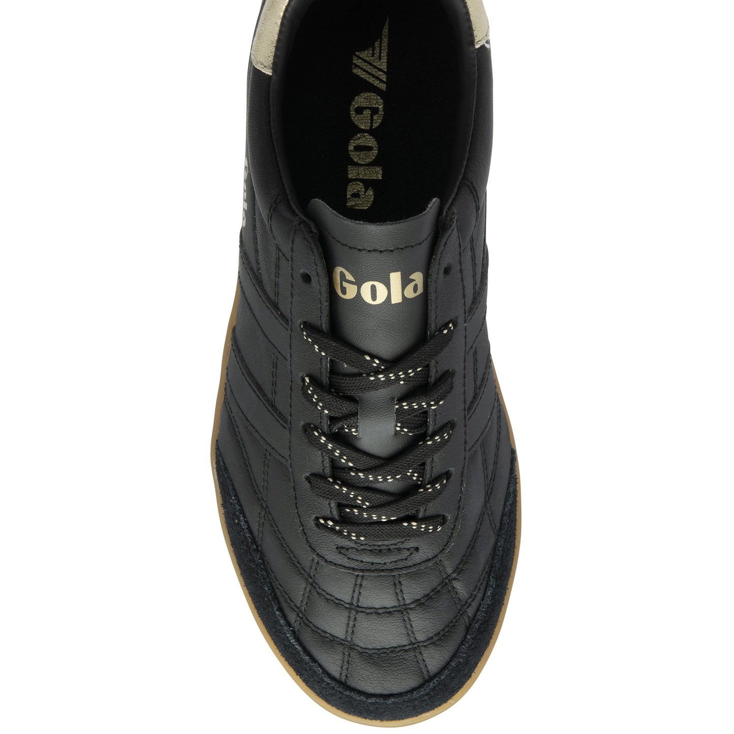 GOLA|SNEAKERS MUEJR|STADIA LEATHER-BLACK/GOLD/GUM CLB785|BGG