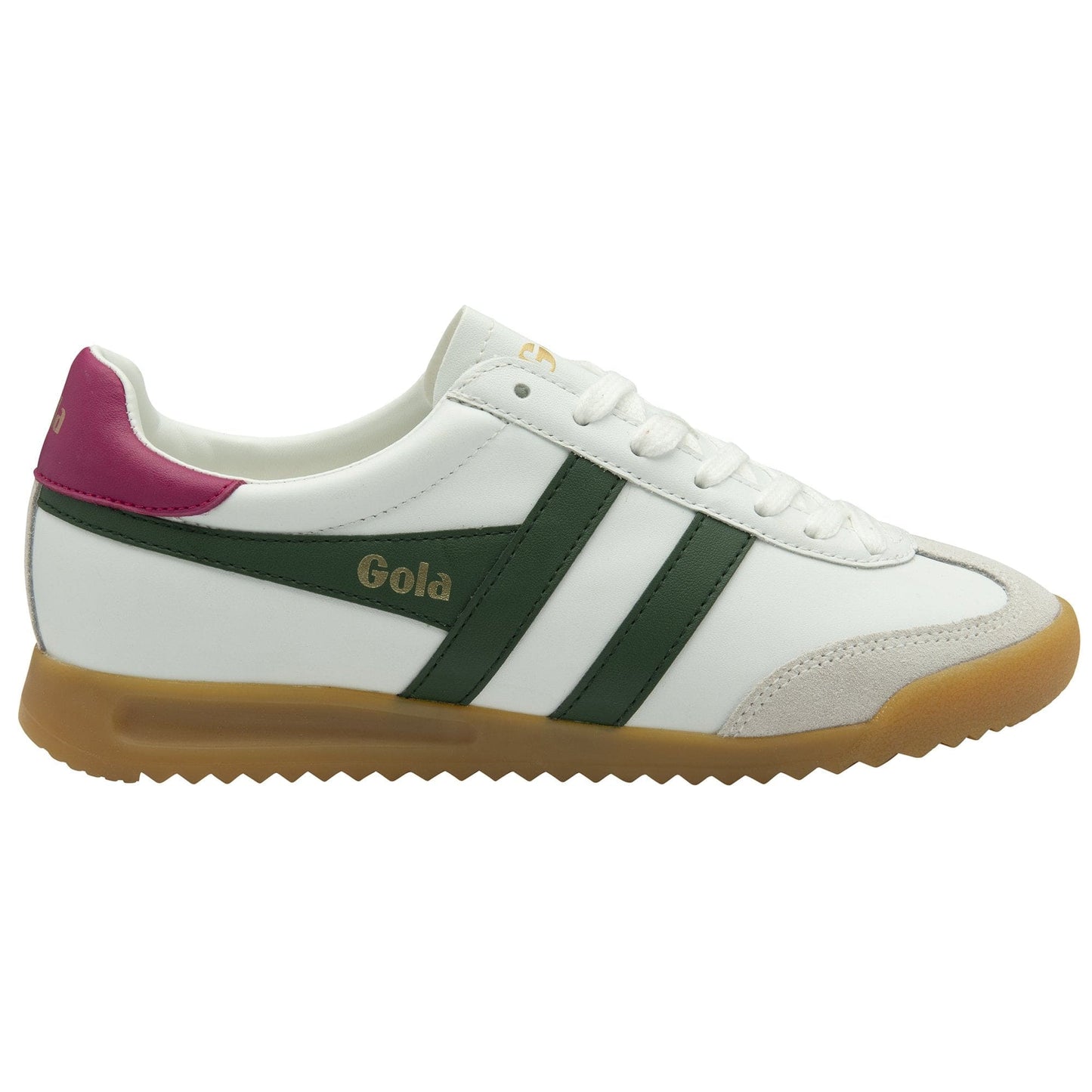 GOLA | SNEAKERS MUJER | TORPEDO-LEATHER-CLB622 WHITE/EVERGREEN/FUCSHIA