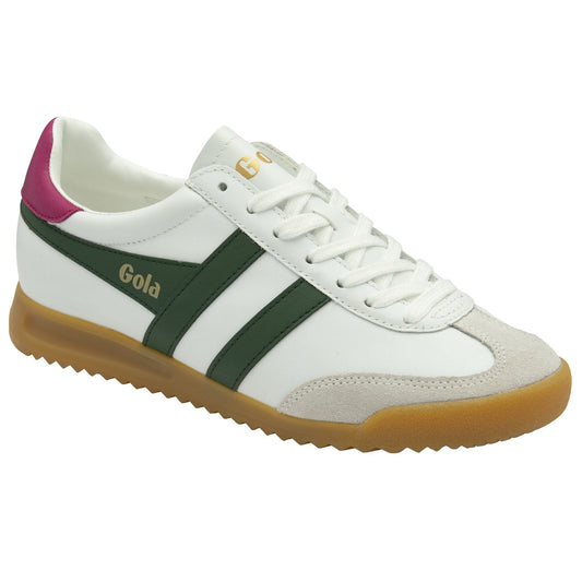 GOLA | SNEAKERS MUJER | TORPEDO-LEATHER-CLB622 WHITE/EVERGREEN/FUCSHIA