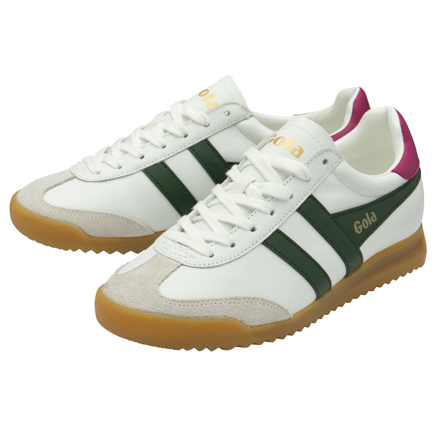 GOLA | SNEAKERS MUJER | TORPEDO-LEATHER-CLB622 WHITE/EVERGREEN/FUCSHIA