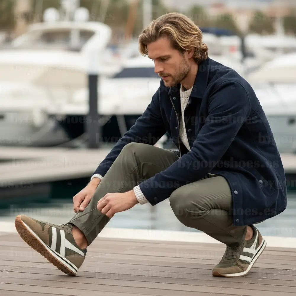 GOLA|SNEAKER HOMBRE|DAYTONA CHUTE-KHAKI/TOBACCO/O.W.-CMB363|KTOW SNEAKERS