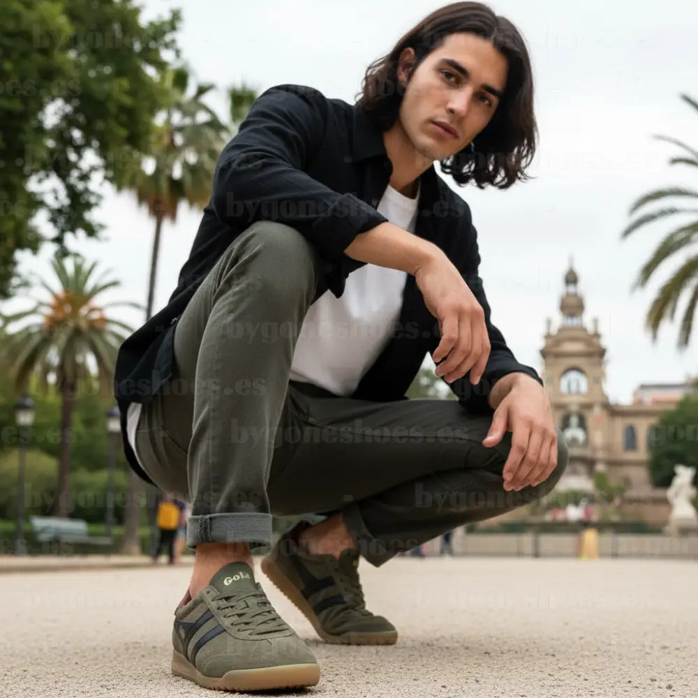 GOLA|SNEAKER HOMBRE| Torpedo suede KHAKI/BLACK/RUST CMB761|KBR SNEAKERS