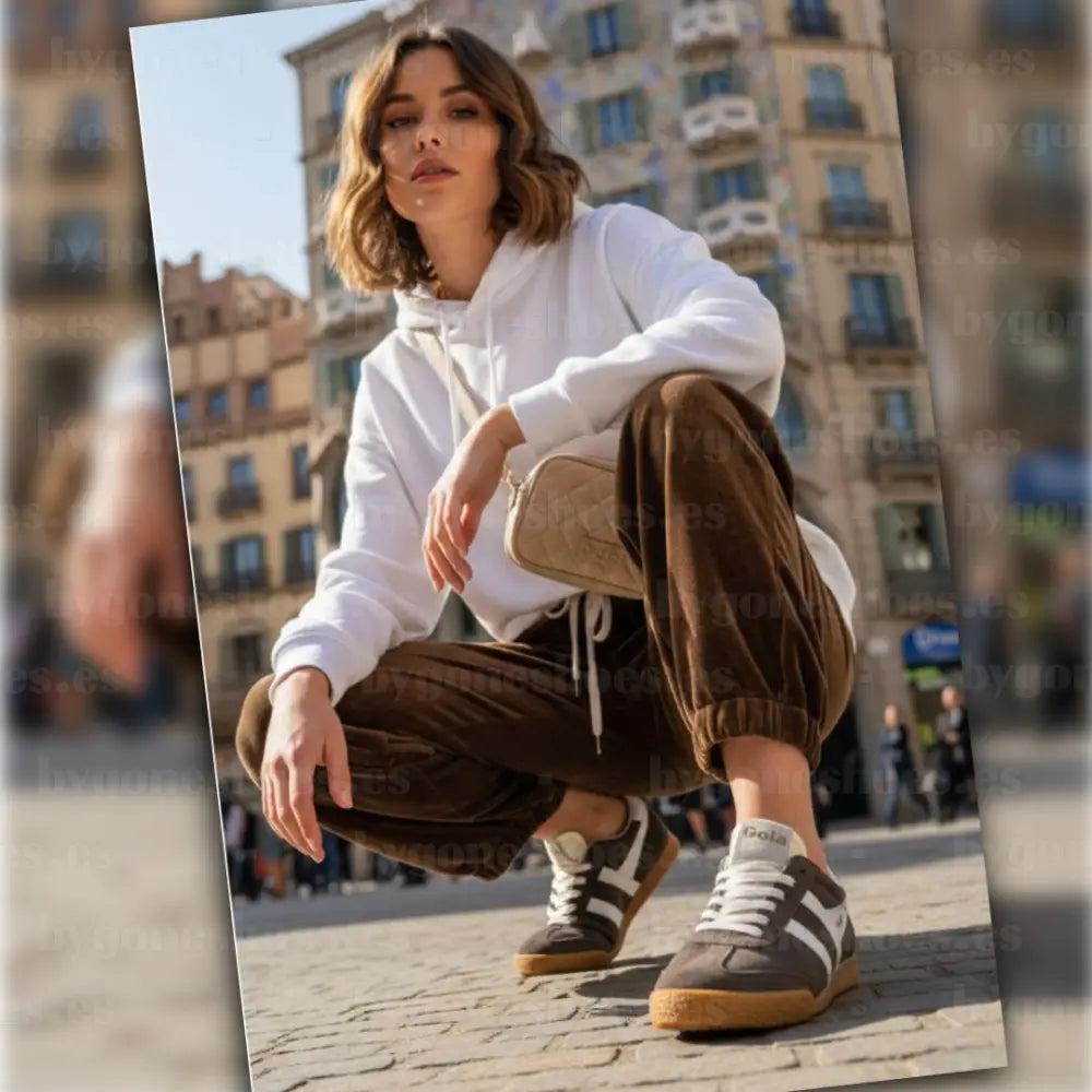 GOLA|SNEAKER MUJER|Elan MOCHA/WHITE CLB538|MOWI SNEAKERS