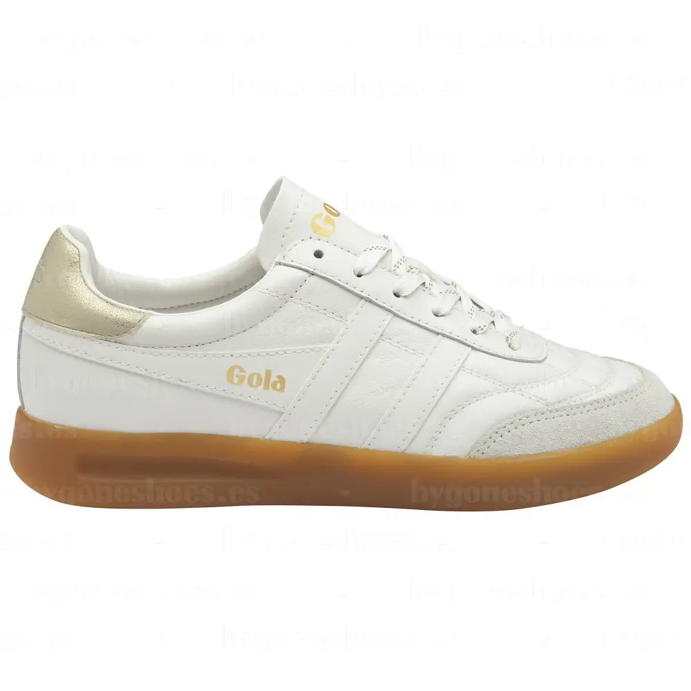 GOLA|SNEAKER MUJER | Stadia leather WHITE/GOLD/GUM CLB785|WGG SNEAKERS