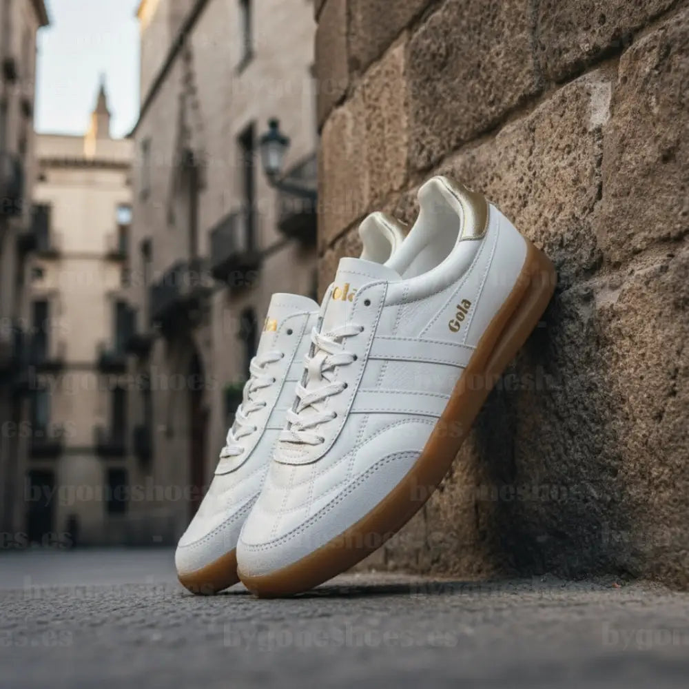 GOLA|SNEAKER MUJER | Stadia leather WHITE/GOLD/GUM CLB785|WGG SNEAKERS