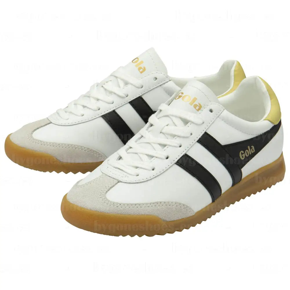 GOLA | SNEAKERS MUJER | TORPEDO-LEATHER-CLB622 WHITE/BLACK/LEMON SNEAKERS