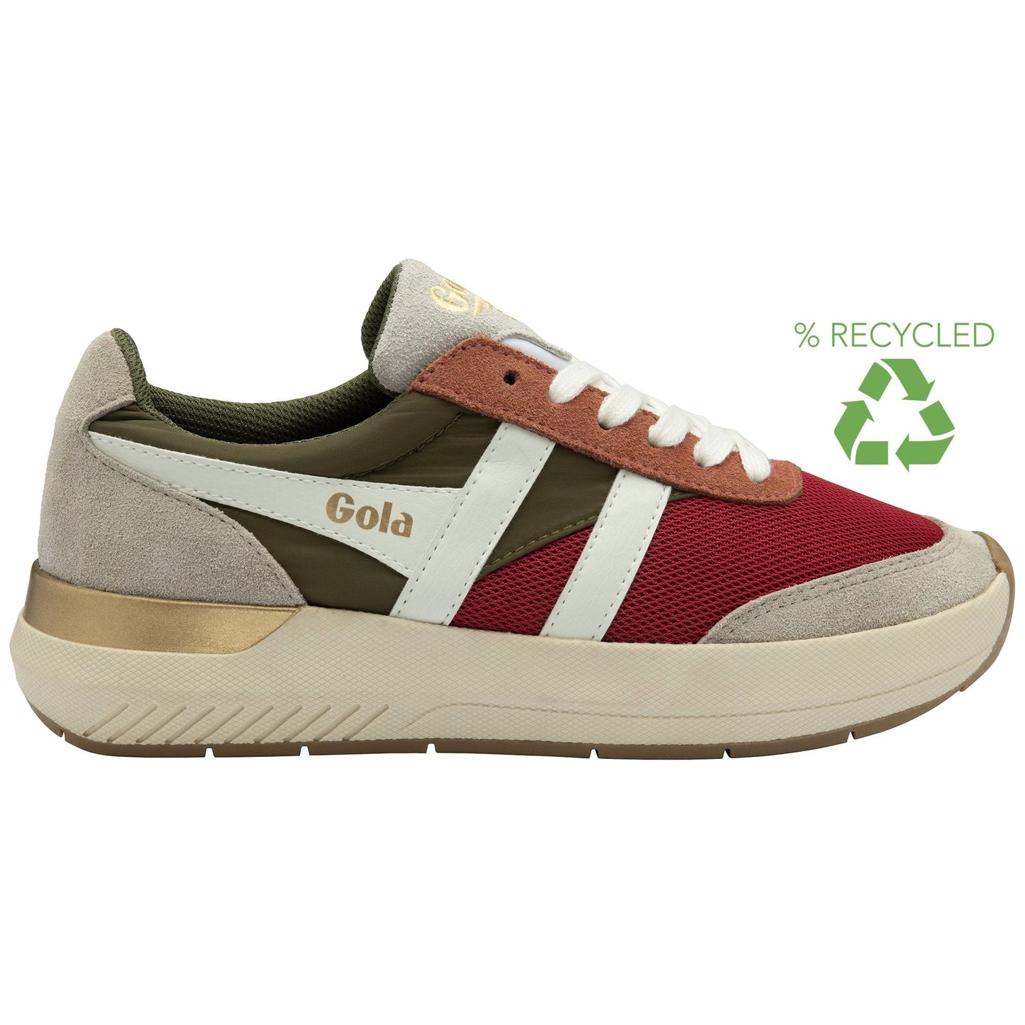 GOLA | SNEAKERS MUJER | RAVEN-CLB516 RASPBERRY/KHAKI/FEATHER GREY