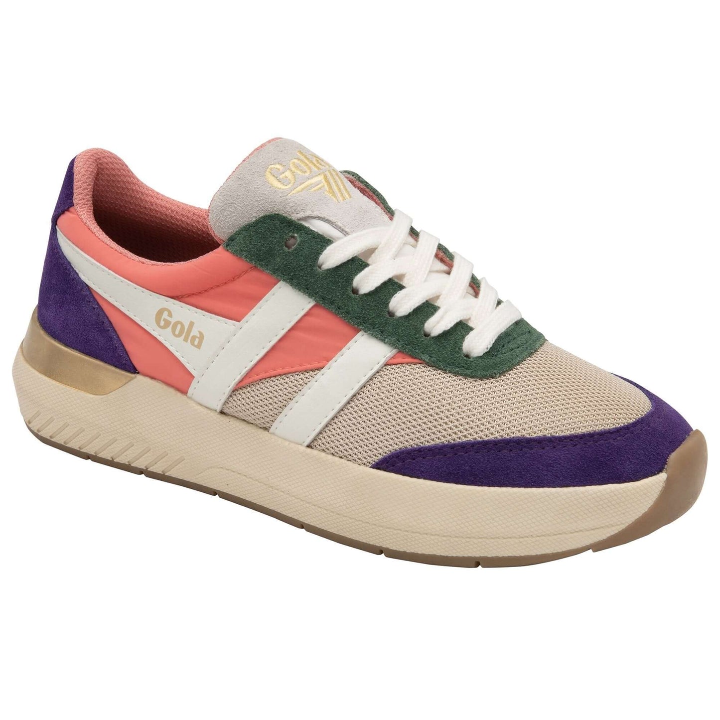 GOLA | WOMEN'S SNEAKERS | RAVEN-CLB516 WHEAT/CORAL PINK/ROYAL PURPLE