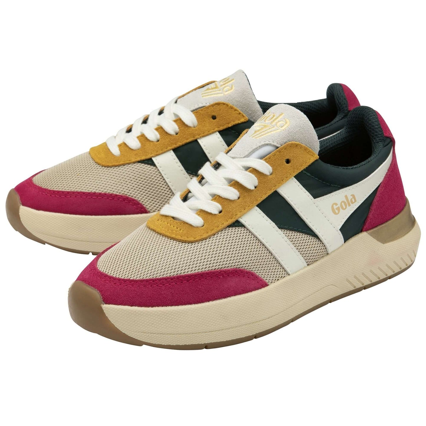 GOLA | SNEAKERS MUJER | RAVEN-CLB516 WHEAT/EVERGREEN/FUCSHIA