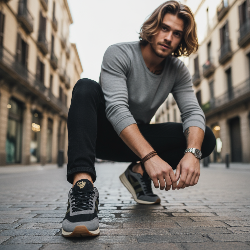 GOLA|SNEAKERS HOMBRE| Delta BLACK/ASH/KHAKI CMB780|BAK SNEAKERS