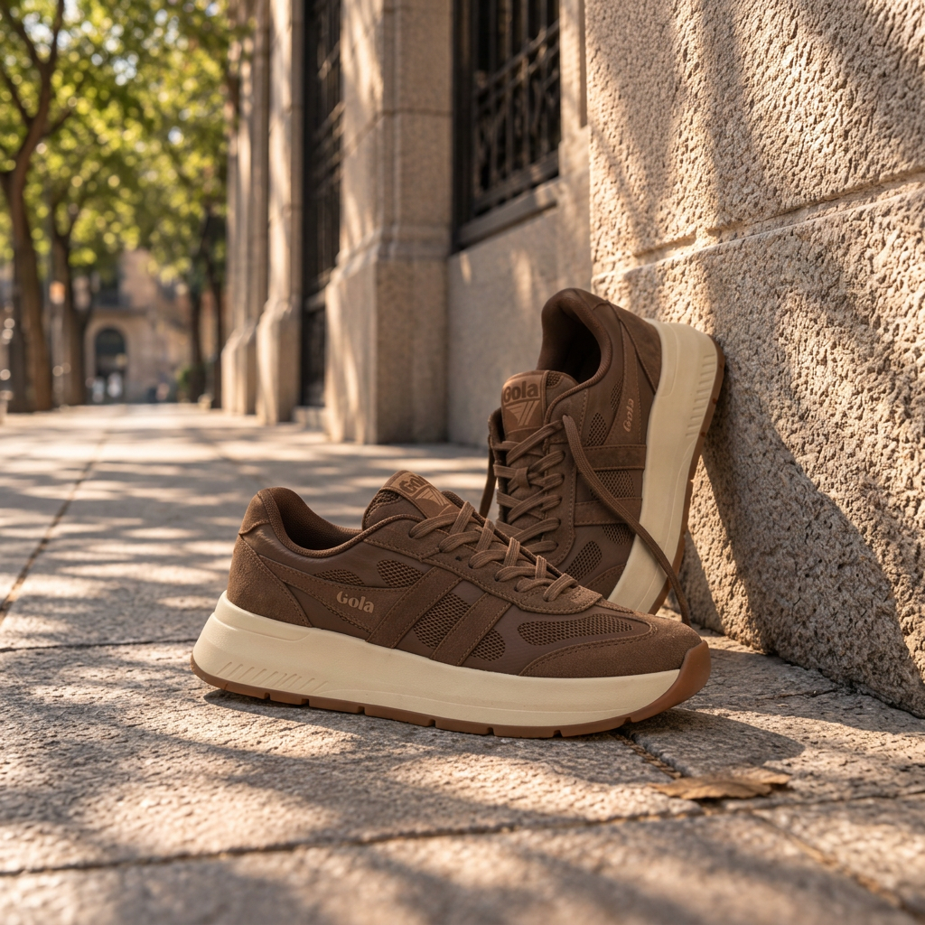 Zapatillas junto a la pared en formato cuadrado